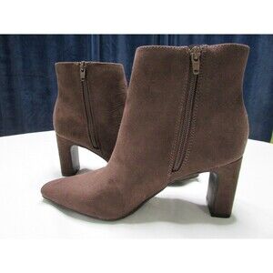 UNISA Ankle Boot Sz 7 Women's Heel Pointed Toe Suede Short Chocolate Brown NWOT